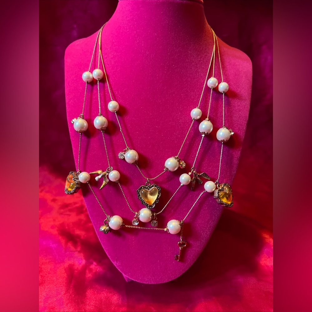 Betsey Johnson Vintage Think Of Me Necklace